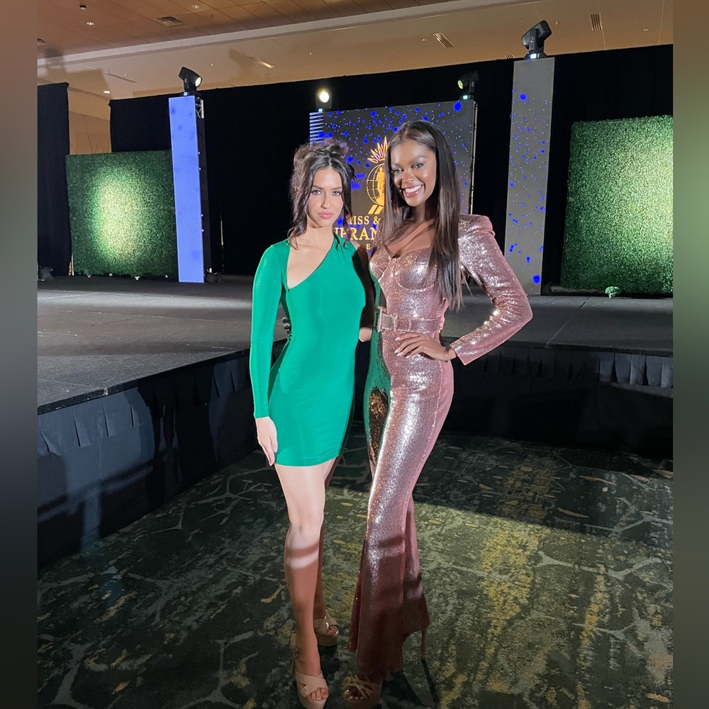 Rose gold Nadine Merabi jumpsuit
